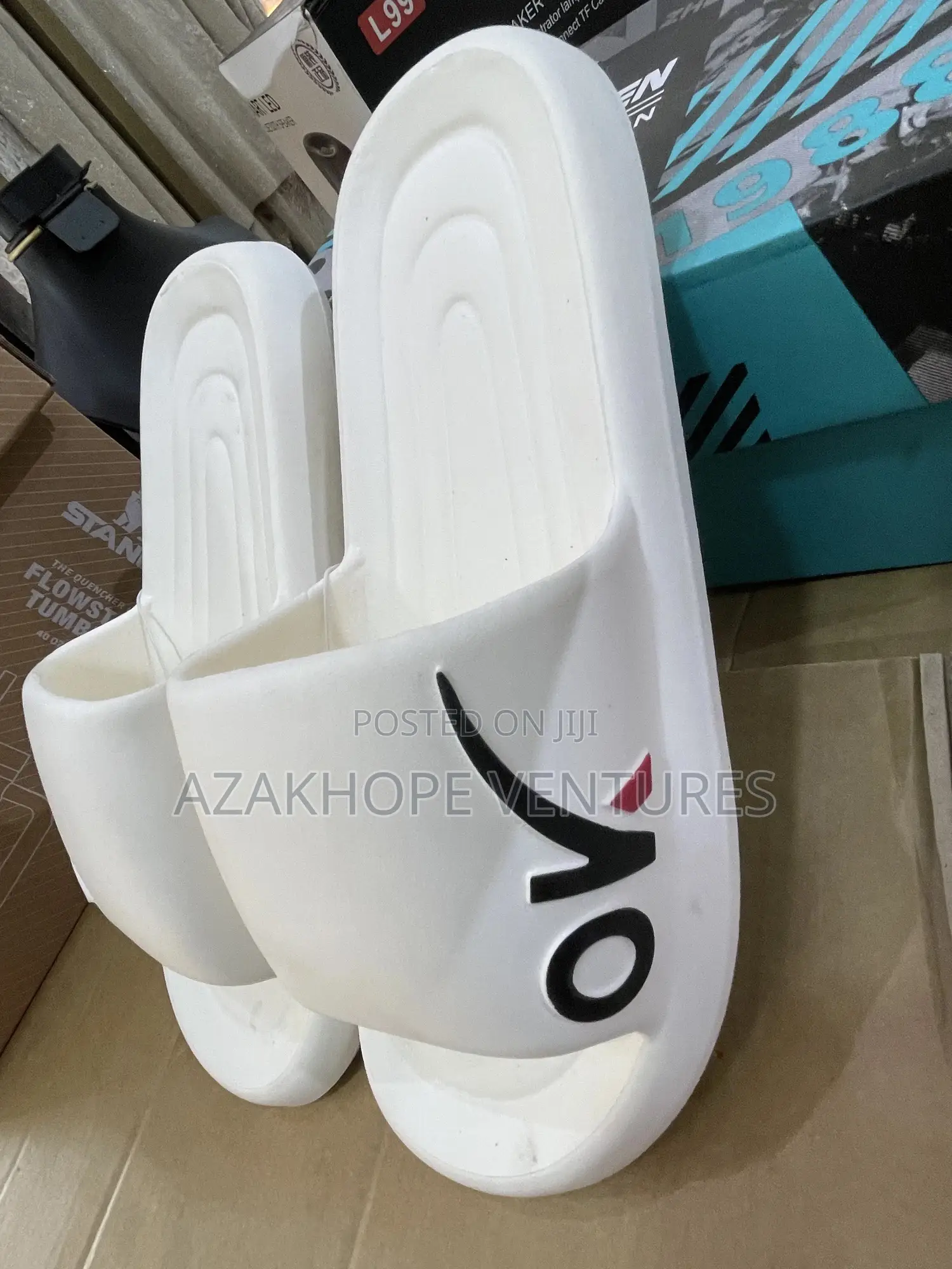 White Eva Slides