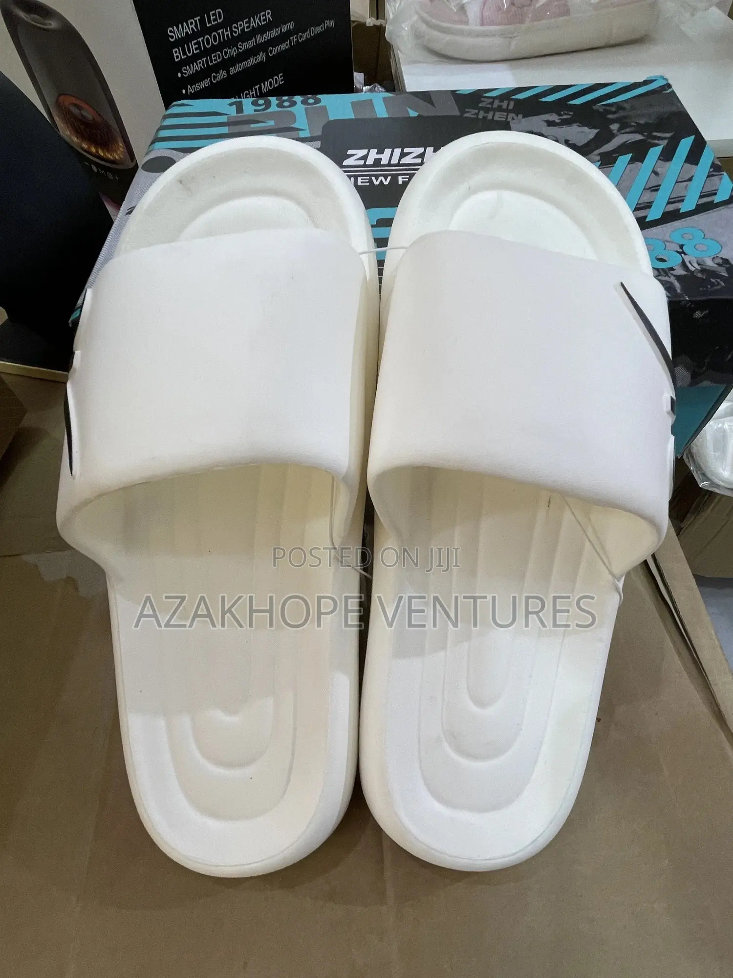 White Eva Slides