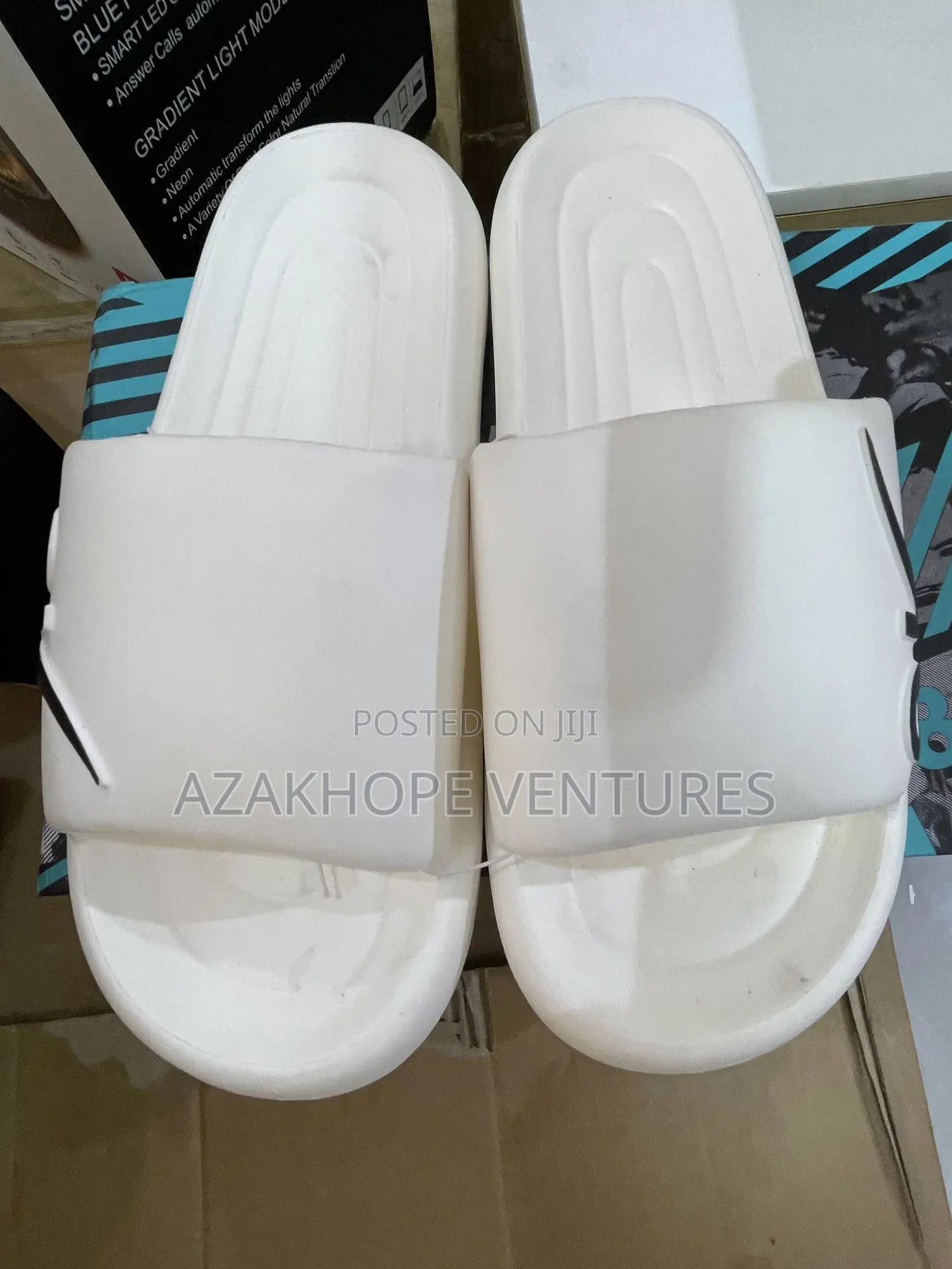 White Eva Slides