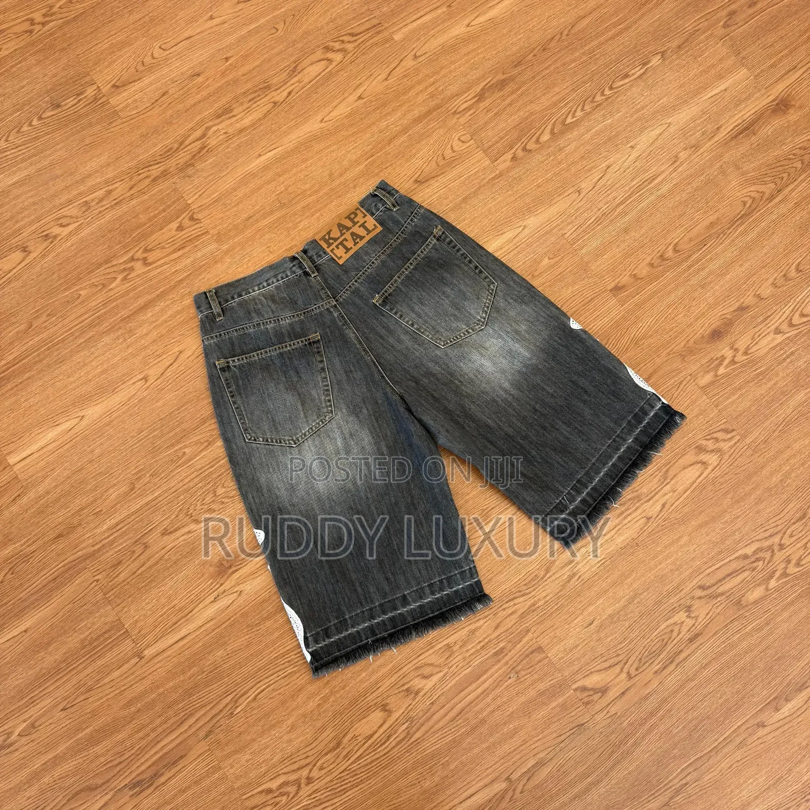 Skeleton Patch Denim Shorts