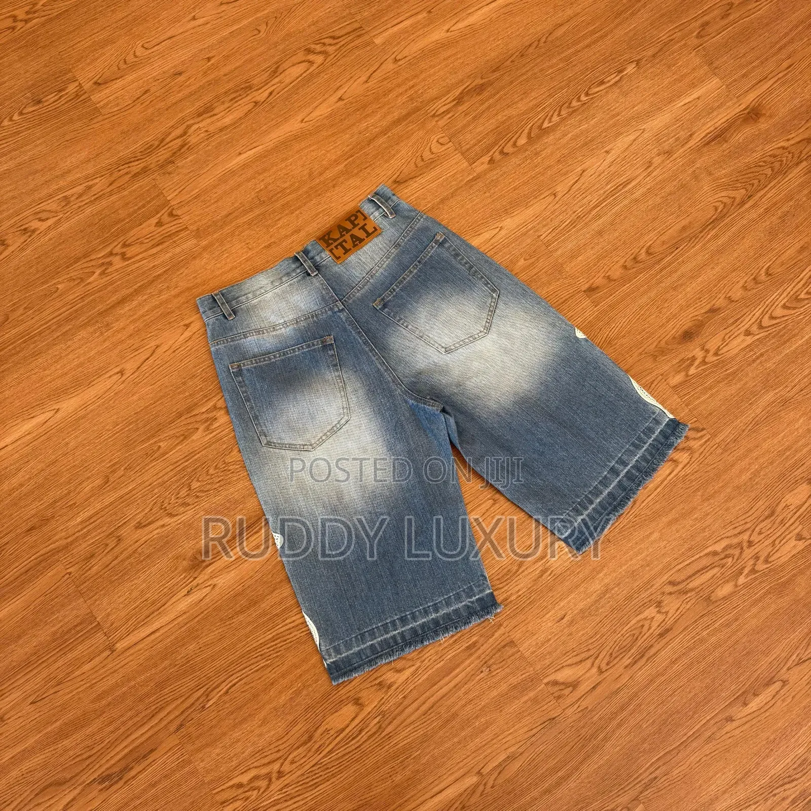 Skeleton Patch Denim Shorts