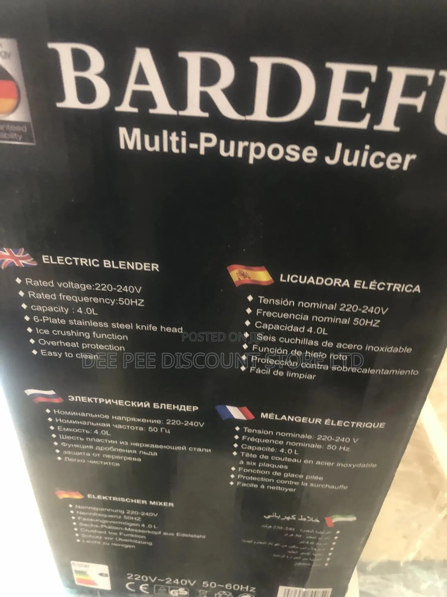 Bardefu 8 in 1 Multipurpose 4.0l 9500w Blender, Bf - 5042,