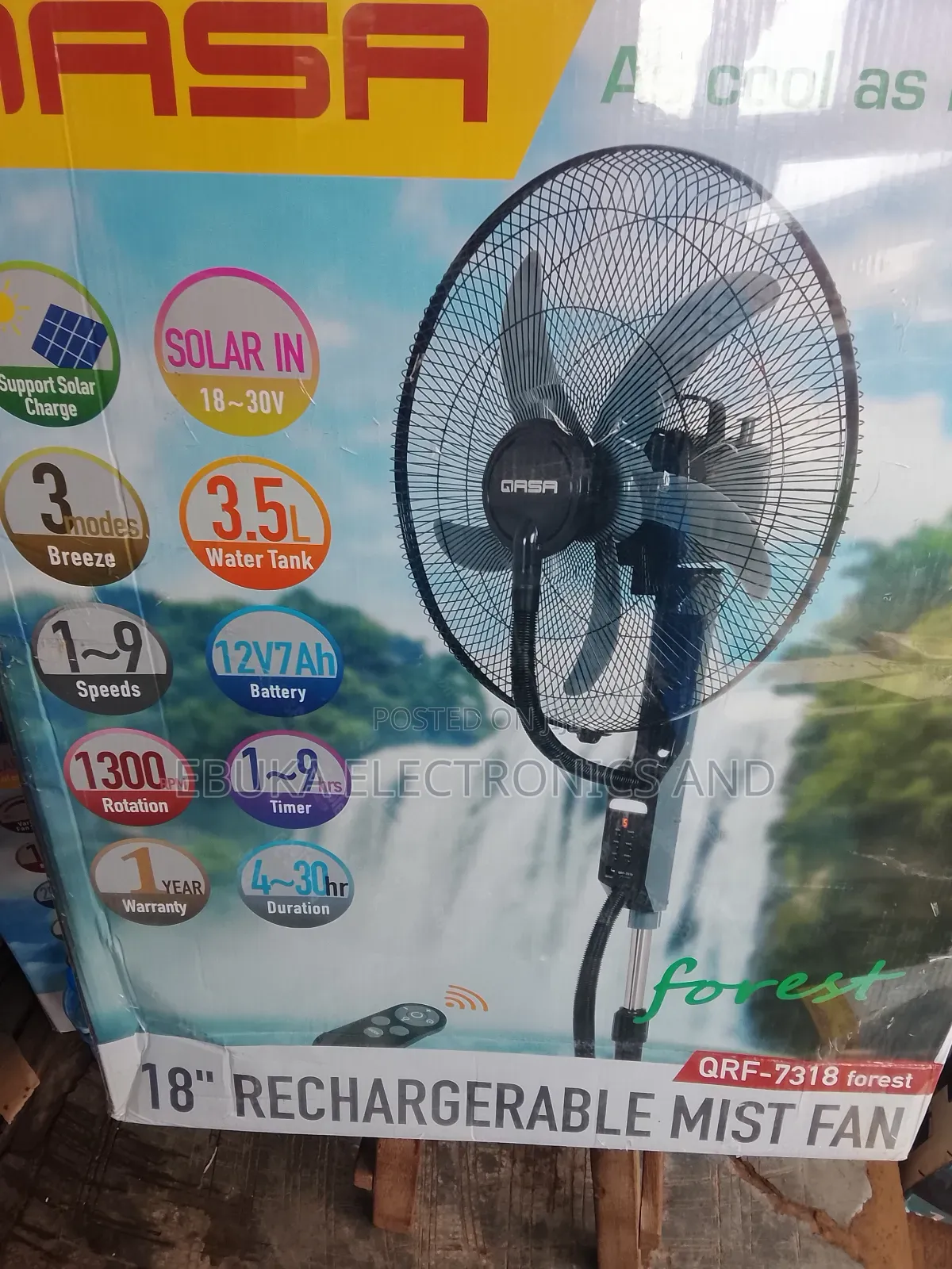 18 Inches Rechargeable Gasa Mist Standing Fan Is Available Now