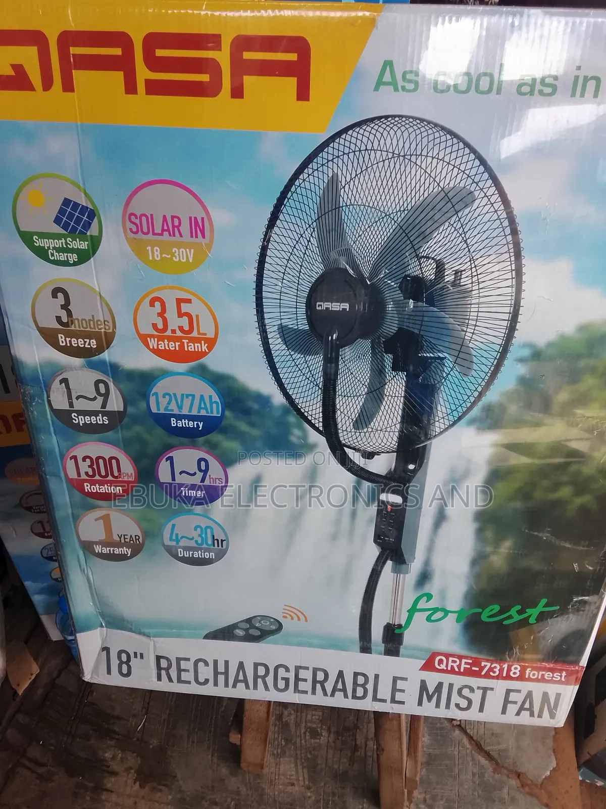 18 Inches Rechargeable Gasa Mist Standing Fan Is Available Now