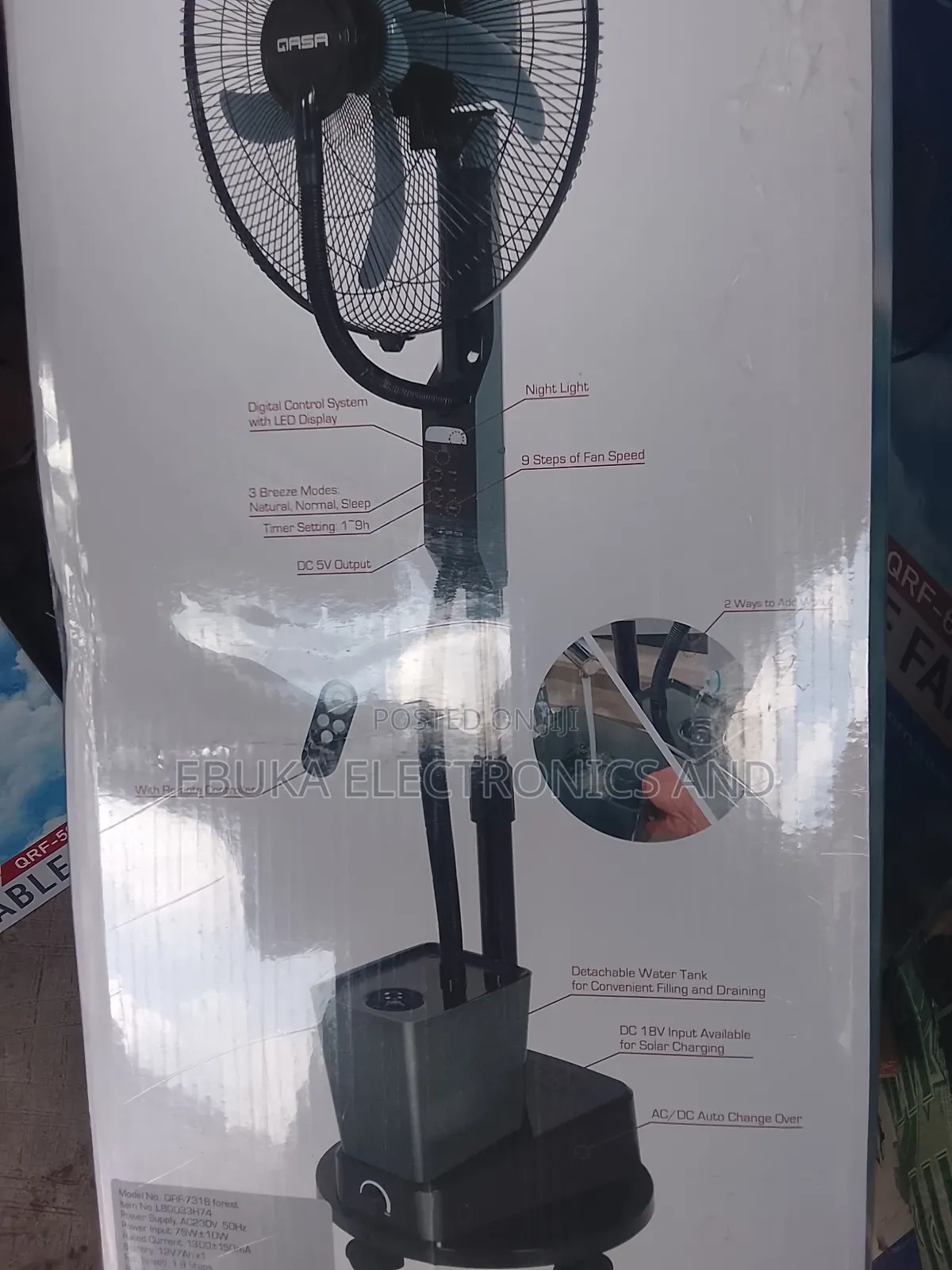 18 Inches Rechargeable Gasa Mist Standing Fan Is Available Now