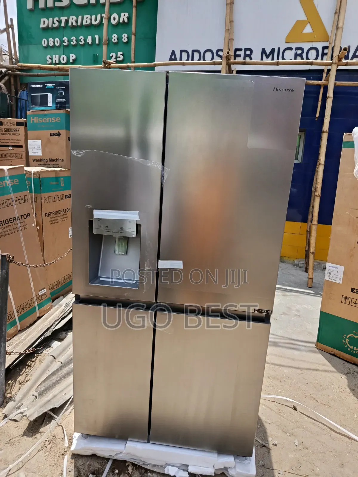 Hisense Side by Side Fridge With Dispenser Frost Free Cooper Coil