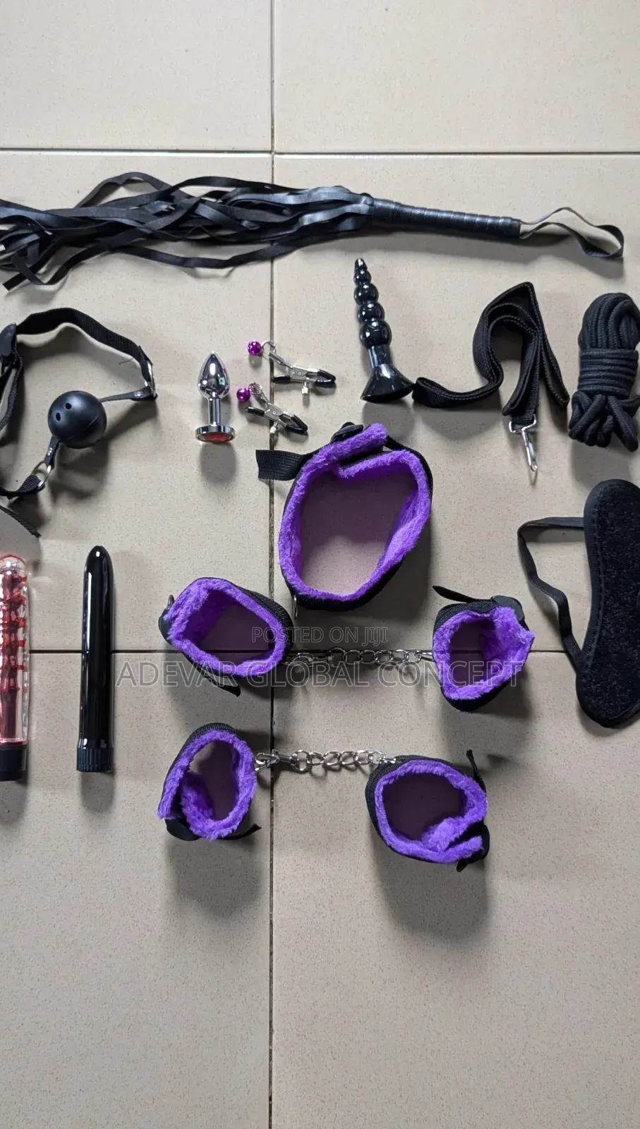 13 PCS BDSM Kit Sets for Women + Vibrator, Dice, Gag, Butt