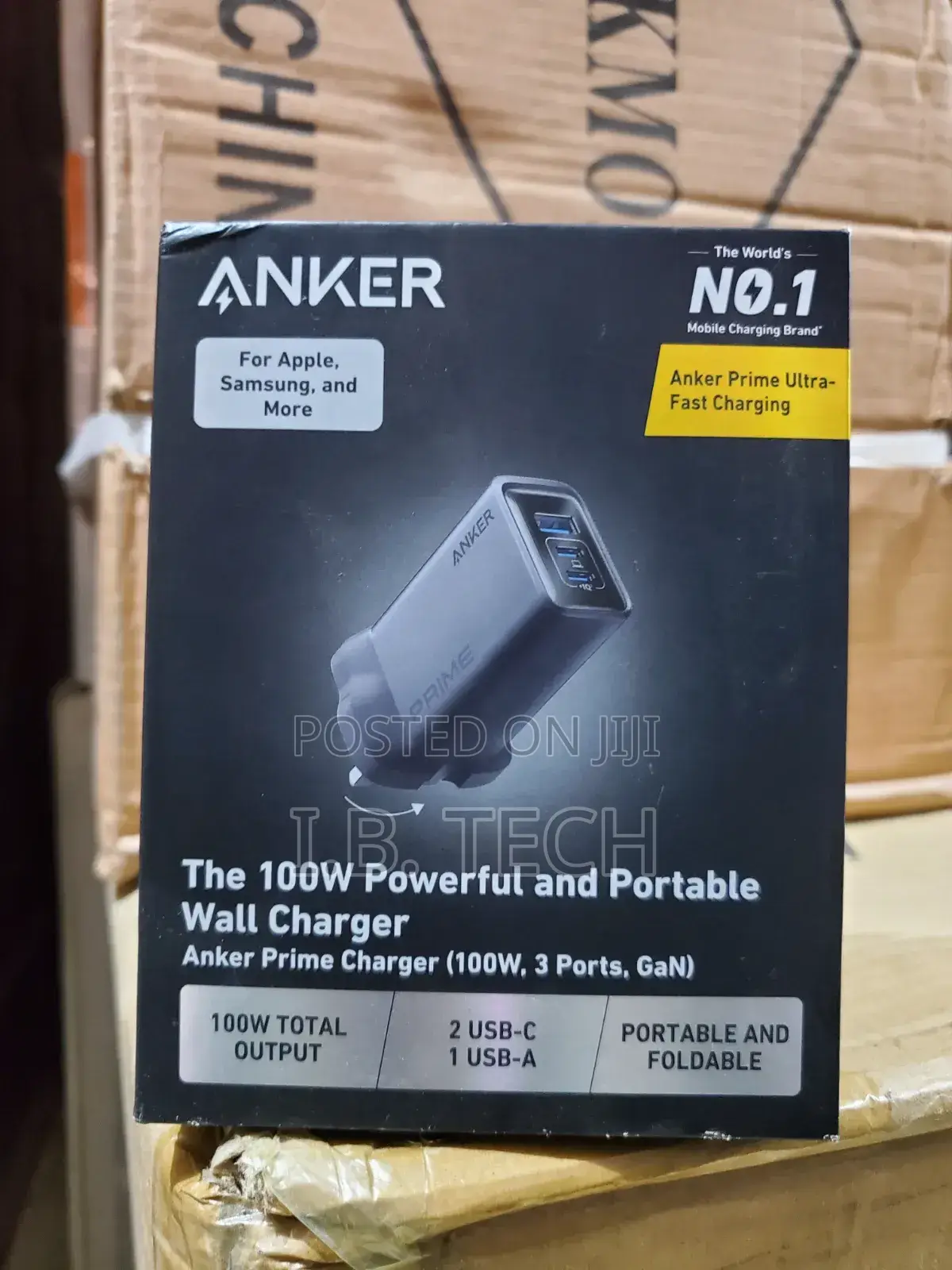 Anker Prime 100w Powerful and Portable Wall Charger (3 Port, Gan)