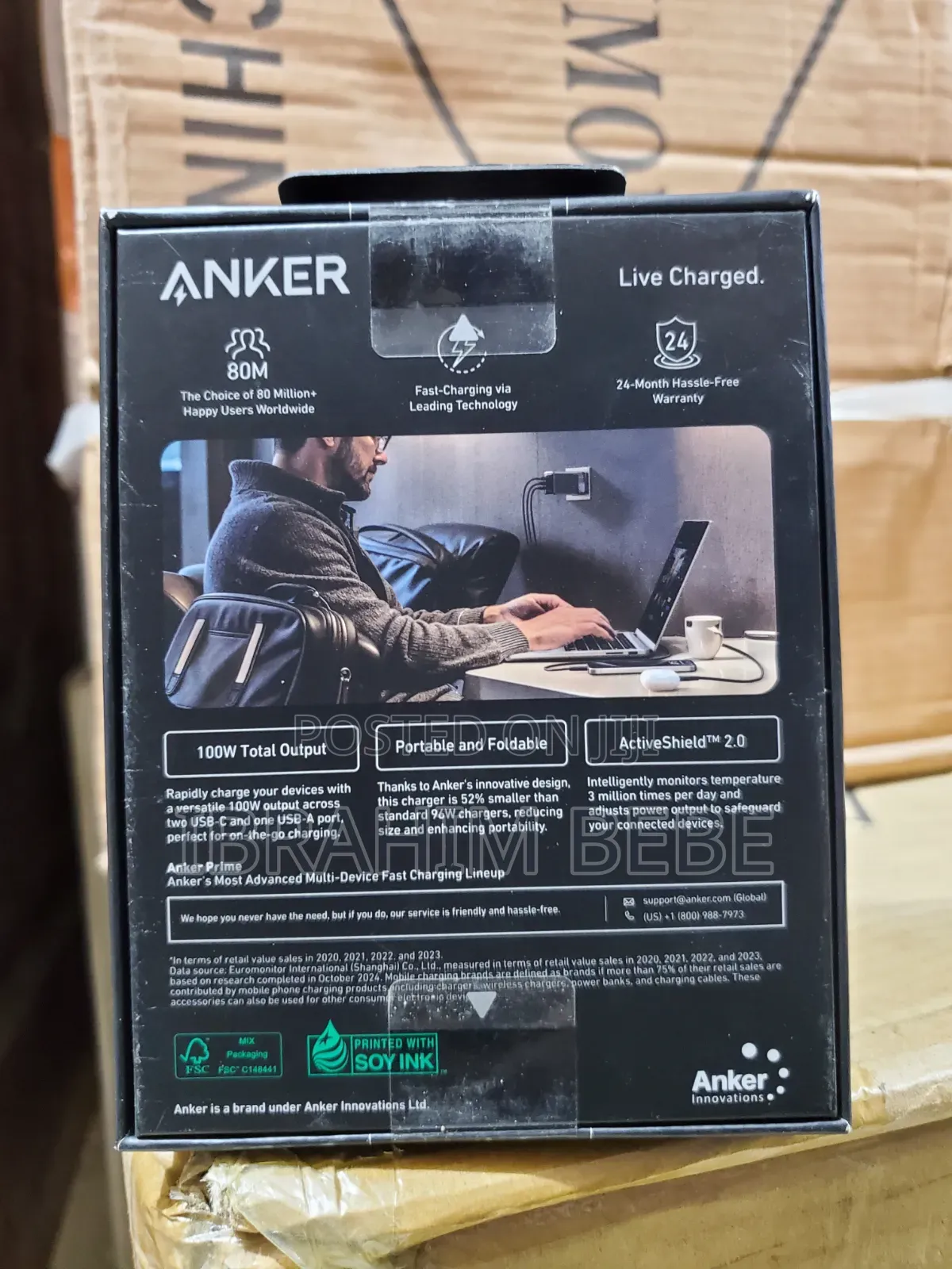 Anker Prime 100w Powerful and Portable Wall Charger (3 Port, Gan)