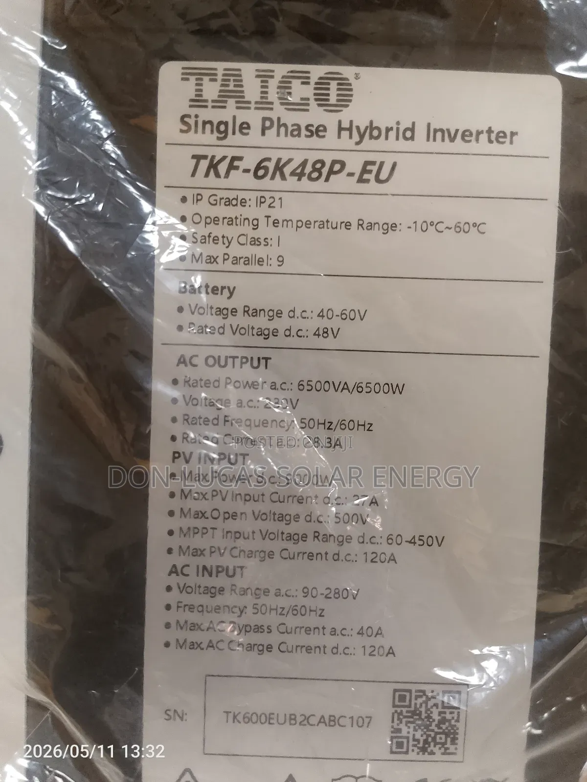 6kva 48v Taica Solar Hybrid Inverter