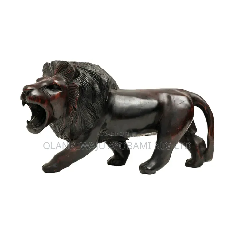 Decorative Ebony Lion Sculpture