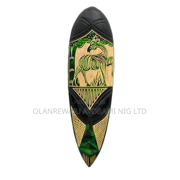 Decorative Green African Wall Mask Set