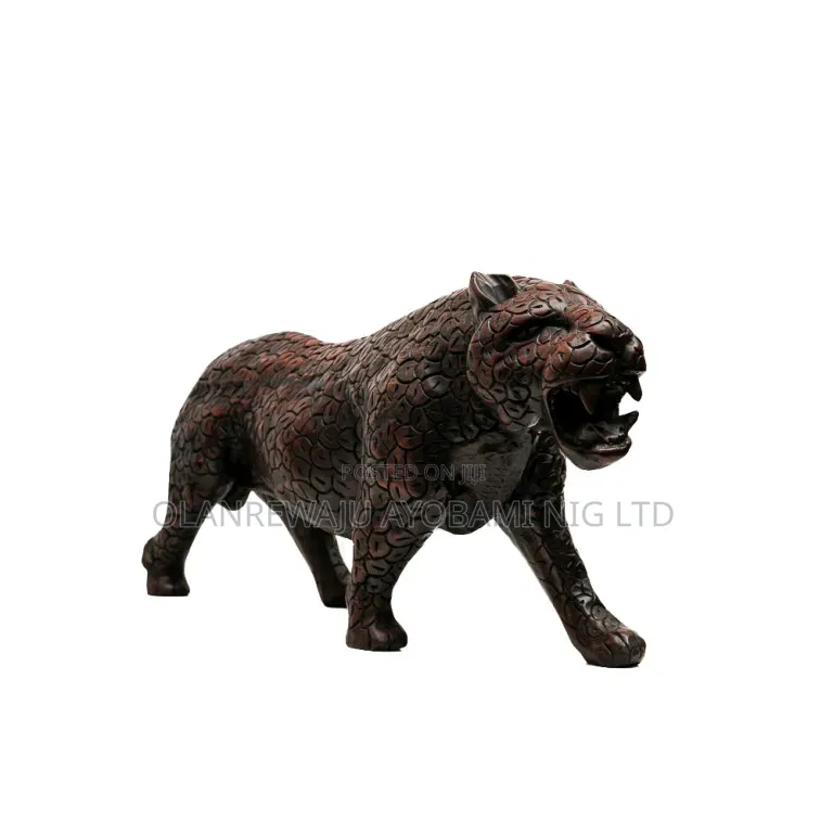 Ebony Wood Leopard Sculpture