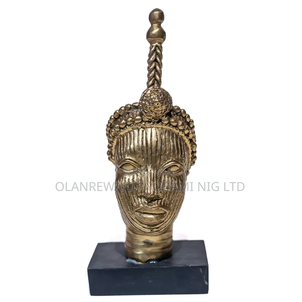 Mini Bronze Oduduwa Head Stand