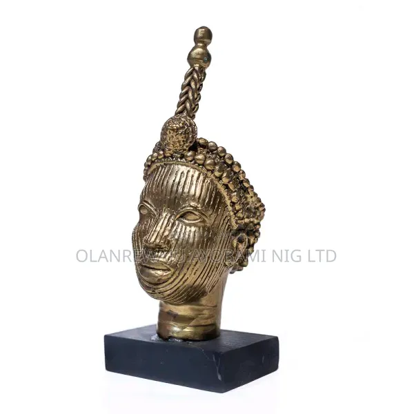 Mini Bronze Oduduwa Head Stand