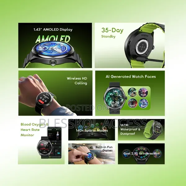 Oraimo Watch Nova 2r 1.43" Amoled 35-Day Standby Smart Watch