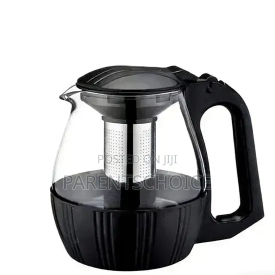 Glass Teapot With a Black Infuser and Holder - 1800ml