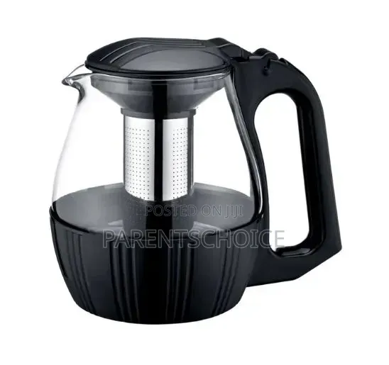 Glass Teapot With a Black Infuser and Holder - 1800ml