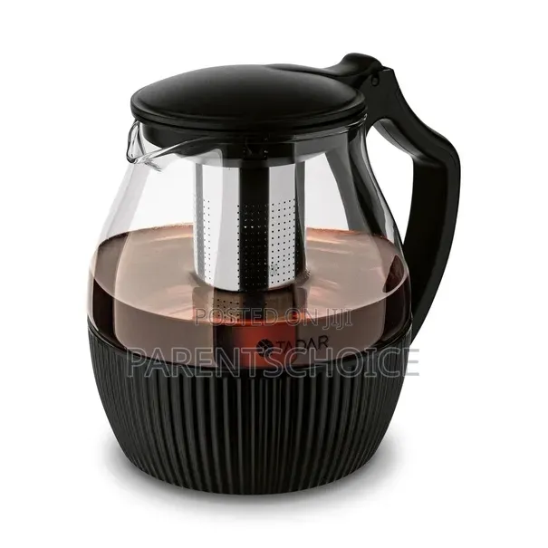 Glass Teapot With a Black Infuser and Holder - 1800ml