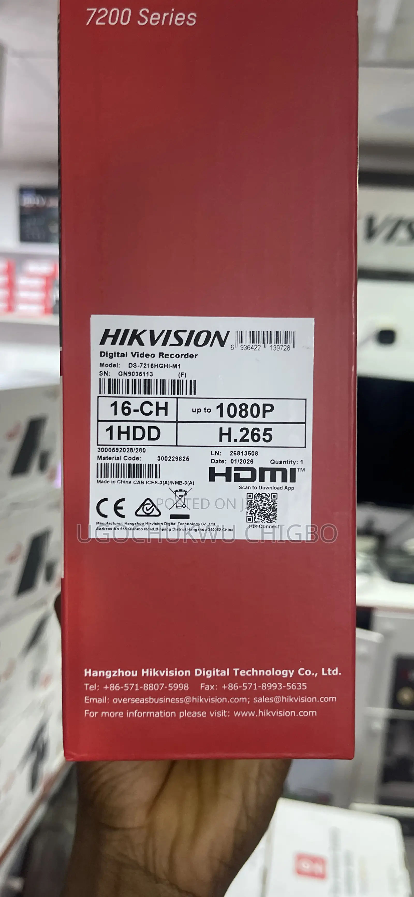 Hikvision Ds-7216hghi-M116 Channels 1080p DVR