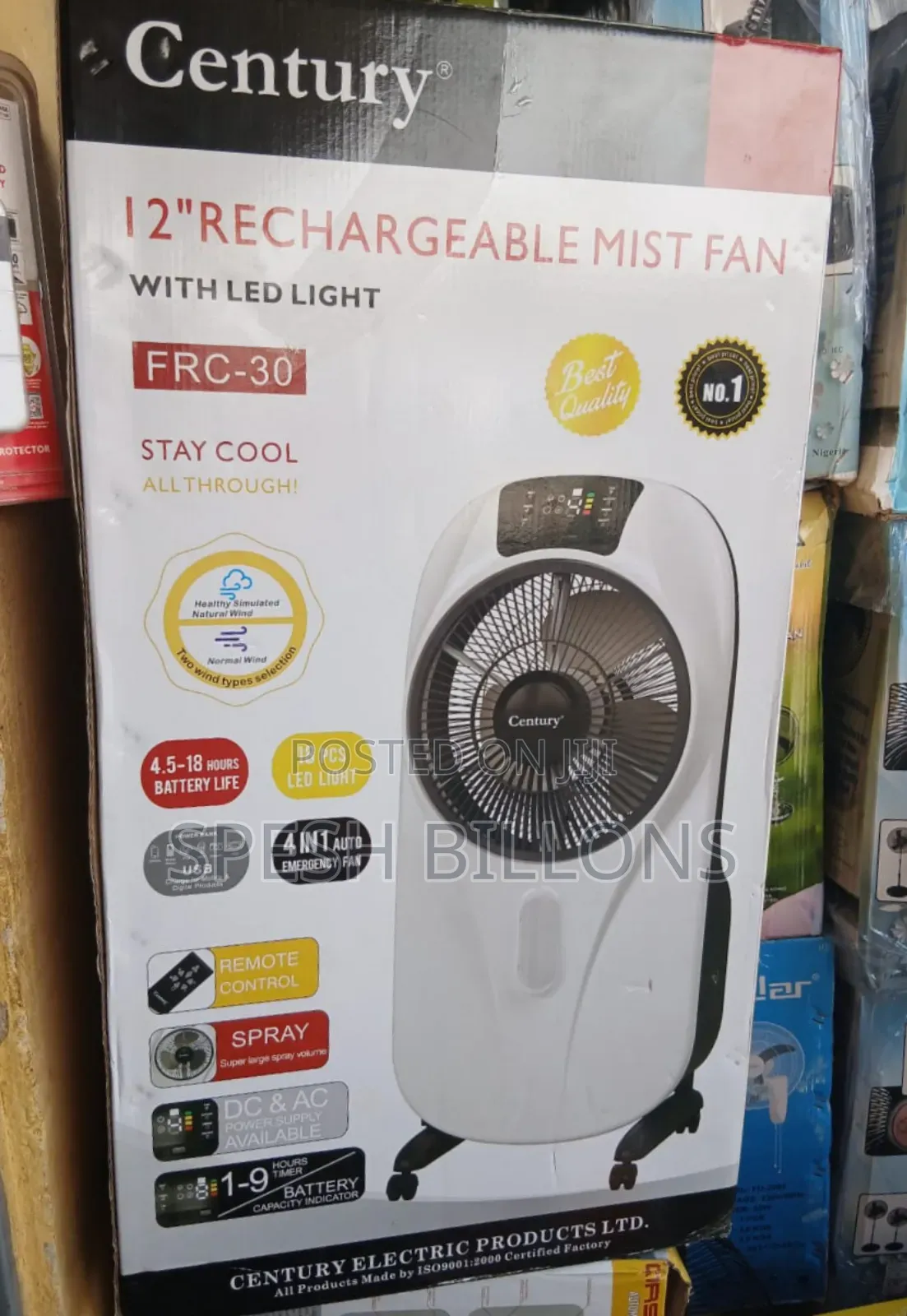 4in1 Rechargeable Mist Fan With Lights, Serve as Power Bank, Remote