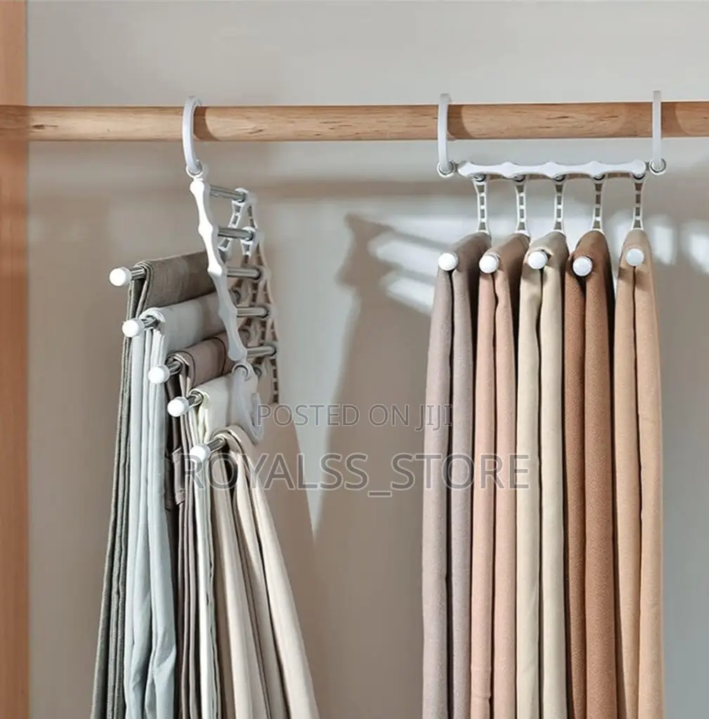 5 in 1 Multi Layered Pants Rack for Trousers Scarf and Travel Storage