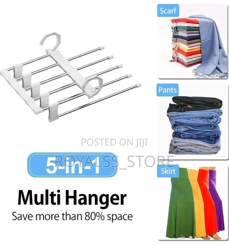 5 in 1 Multi Layered Pants Rack for Trousers Scarf and Travel Storage