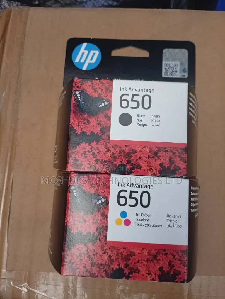 Original Hp 650 Black and Tri-Color Ink Advantage Cartridge