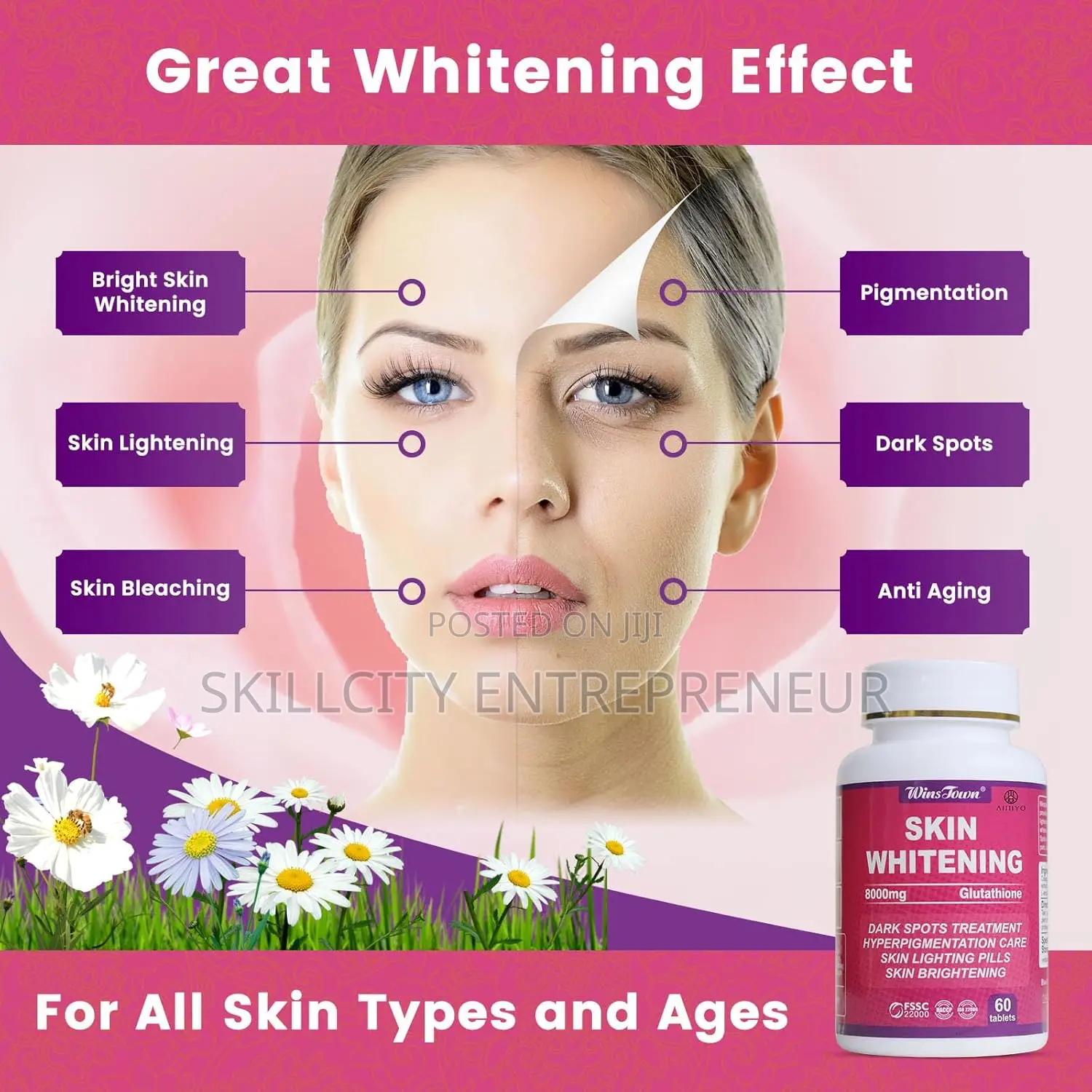 Wins Town Skin Whitening 8000mg Tablet