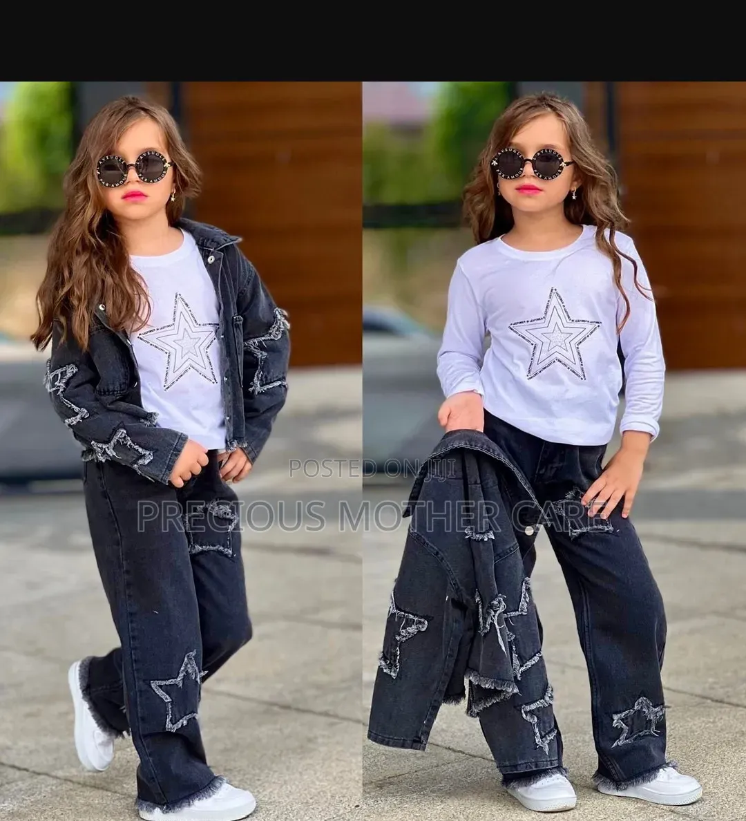 Children Black Jeans Jacket, Top and Top 3 Pics