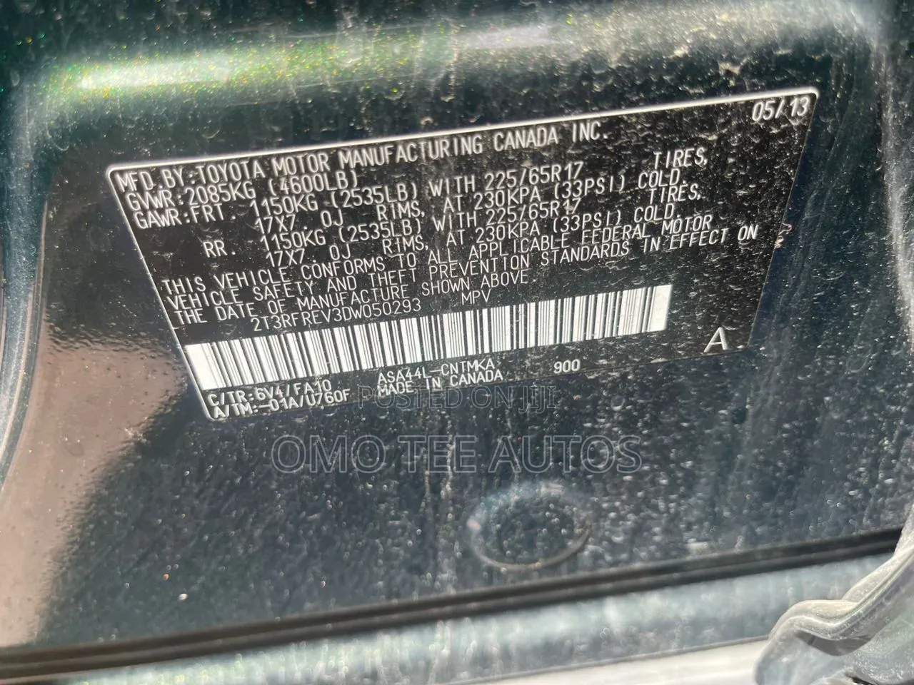 Toyota RAV4 XLE AWD (2.5L 4cyl 6A) 2013 Green
