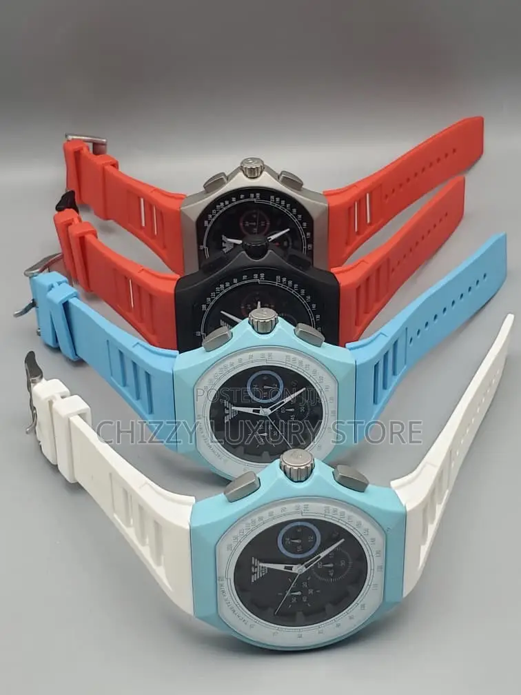Emporio Armani Quality Luxury Men Rubber Strap Wristwatch