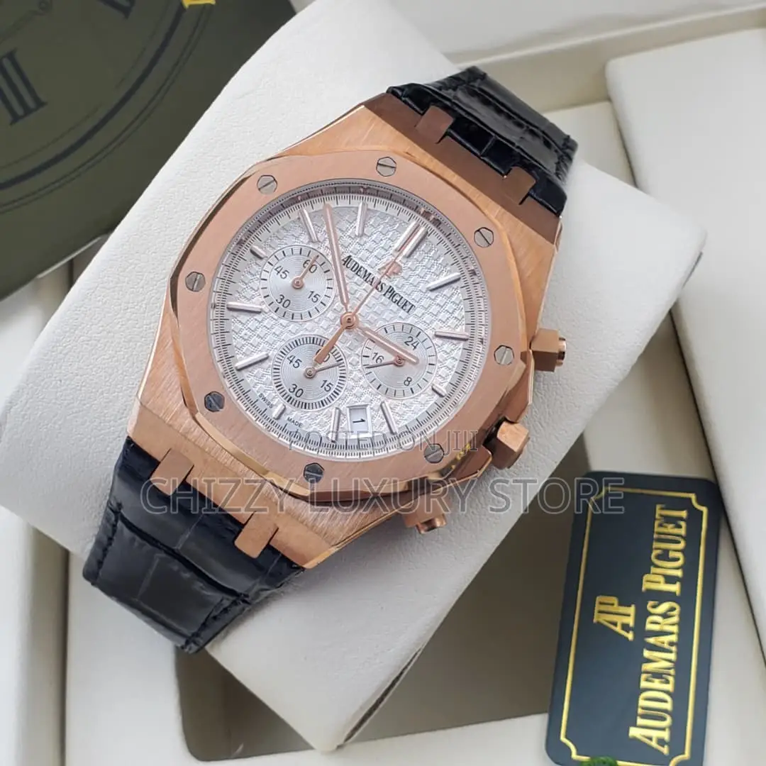 Audemars Piguet Quality Luxury Men Genuine Leather Wristwatch