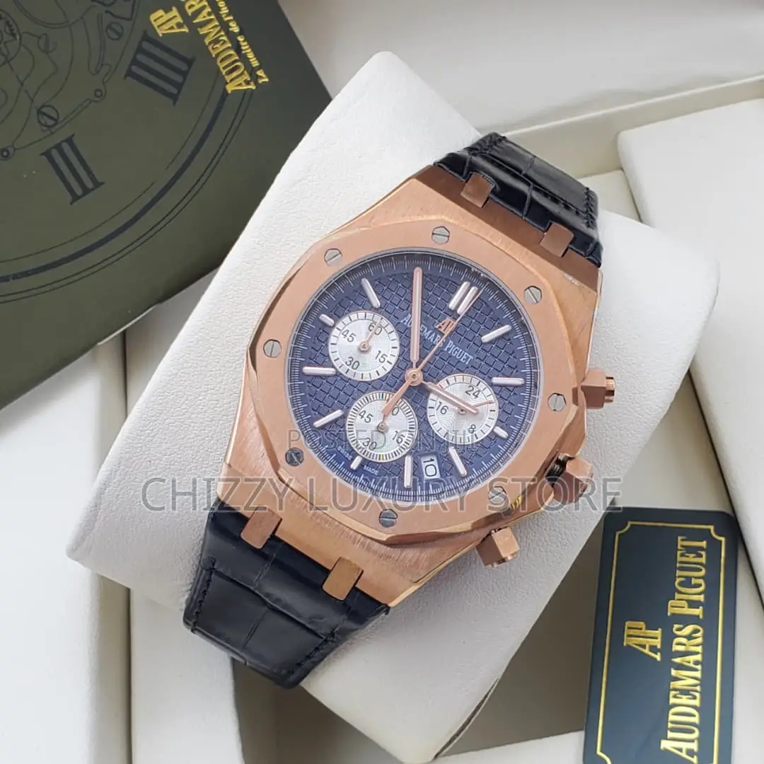 Audemars Piguet Quality Luxury Men Genuine Leather Wristwatch