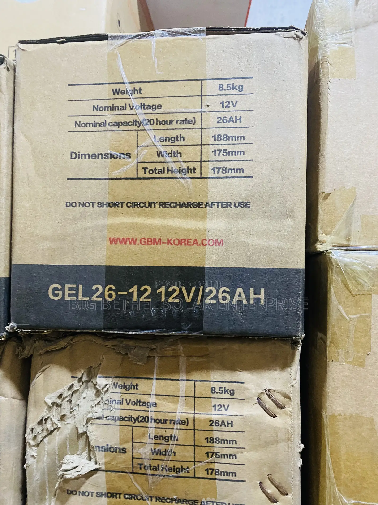 26ah 12v GBM Solar Gel Battery With 5years Warranty