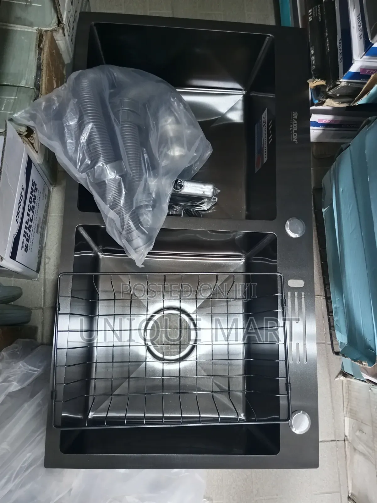 Quality Steel Handmade Kitchen Sink With Double Bowl and Accessories