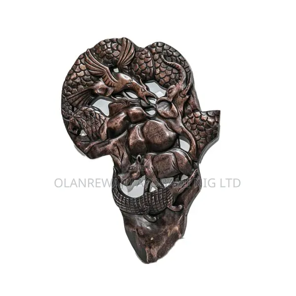 Wooden Decorative African Safari Map