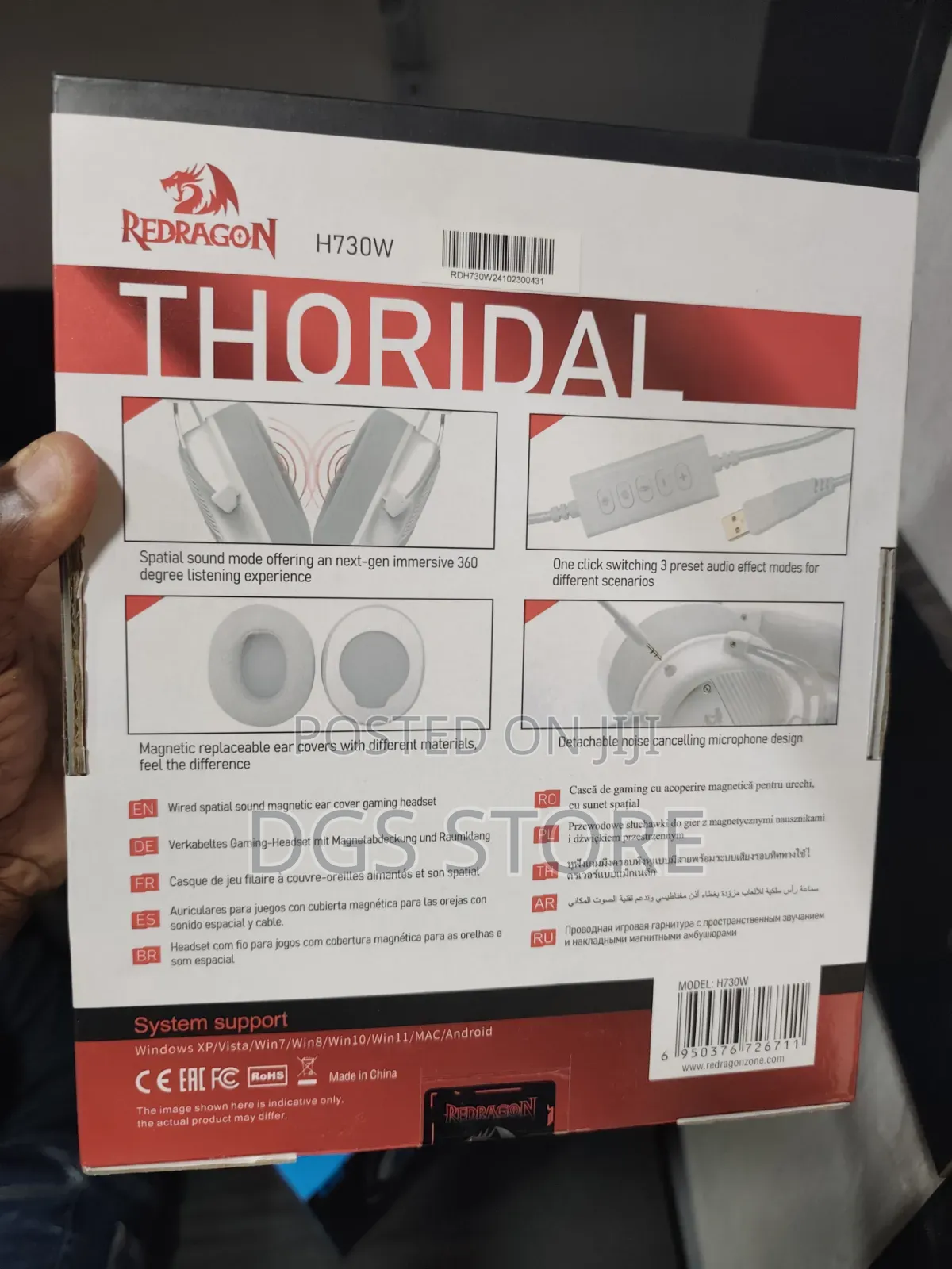 Redragon H730w Thoridal Wired Spatial Sound Gaming Headphone