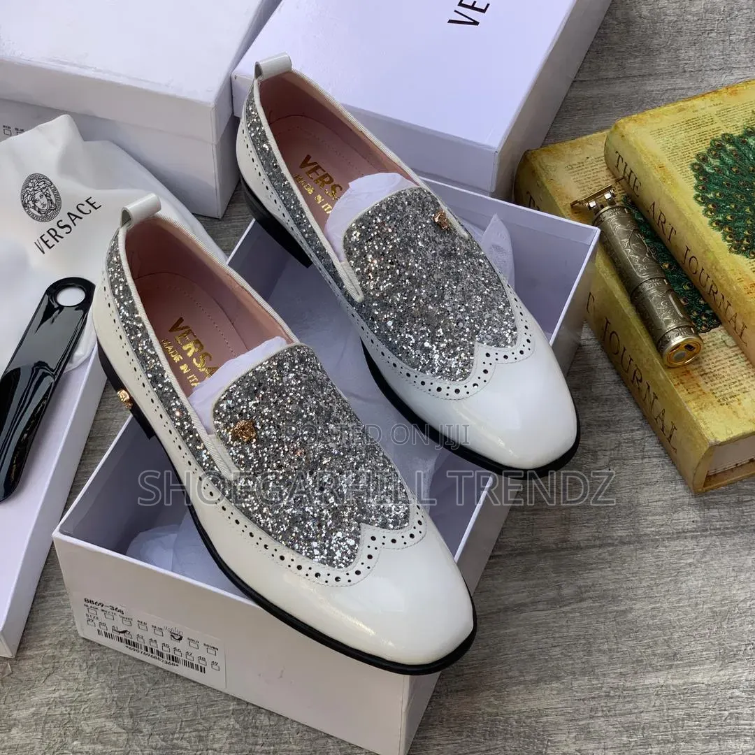 Mens Versace Glitter Loafers Shoes