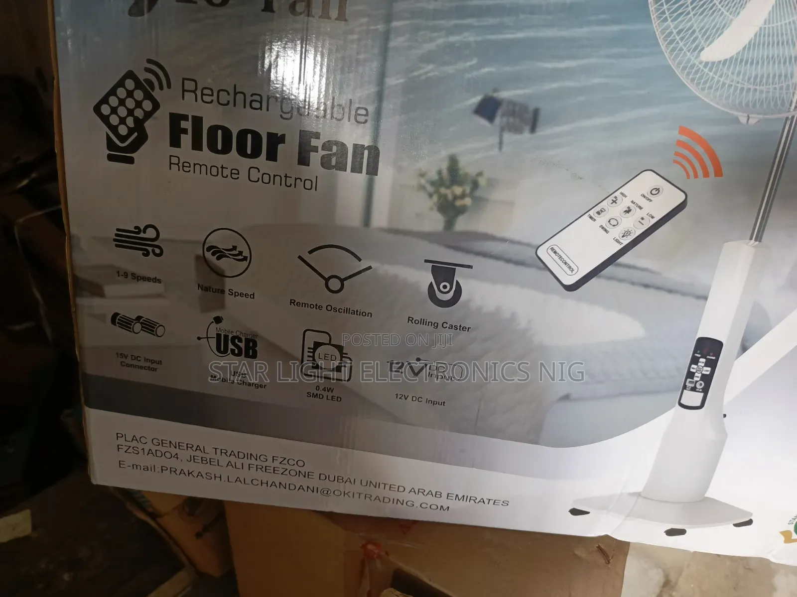Glamstar 18 Inches Rechargeable Fan