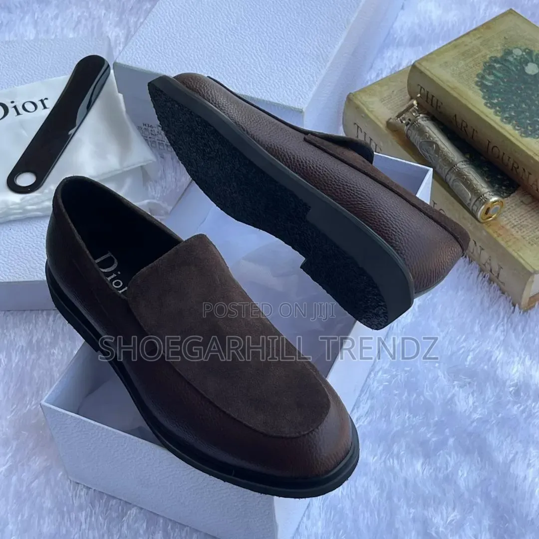 Men Dressy Suede and Leather Mix Dior Loafers