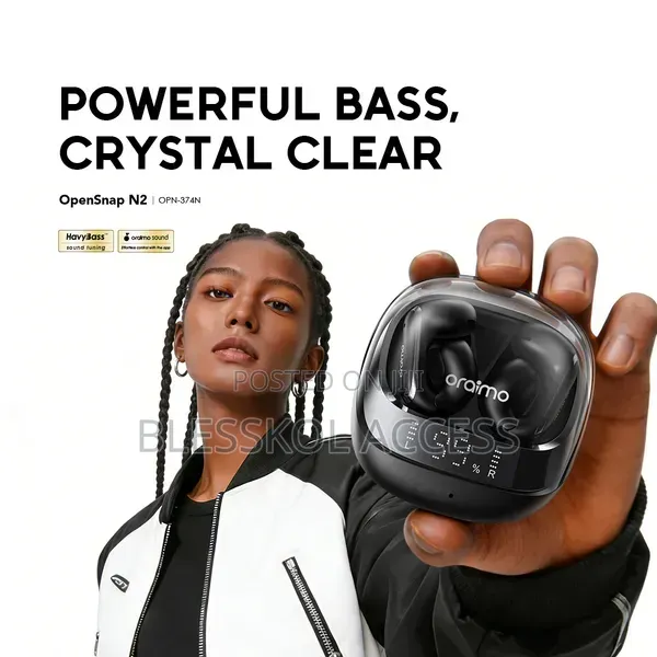 Oraimo Opensnap N2 Quick Charging Deep Bass Open-Ear Wireless Earbuds