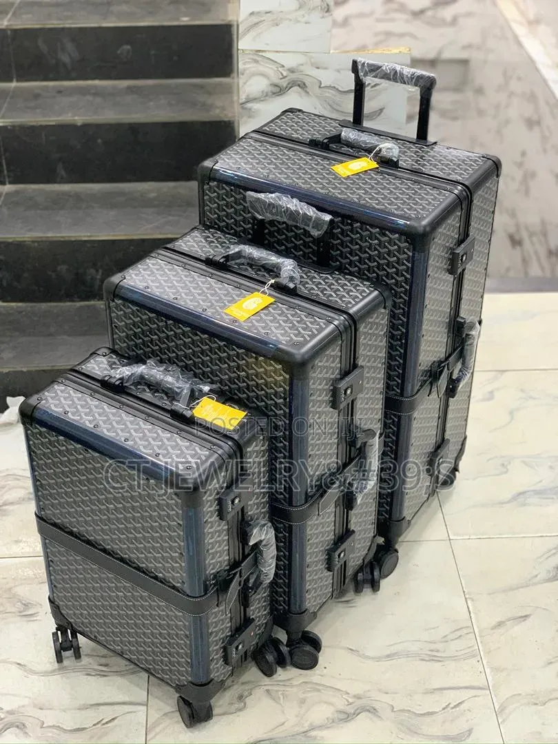 3in1 Luxury Green Monogram Luggage Set Hard Case Trolley Suitcase Set