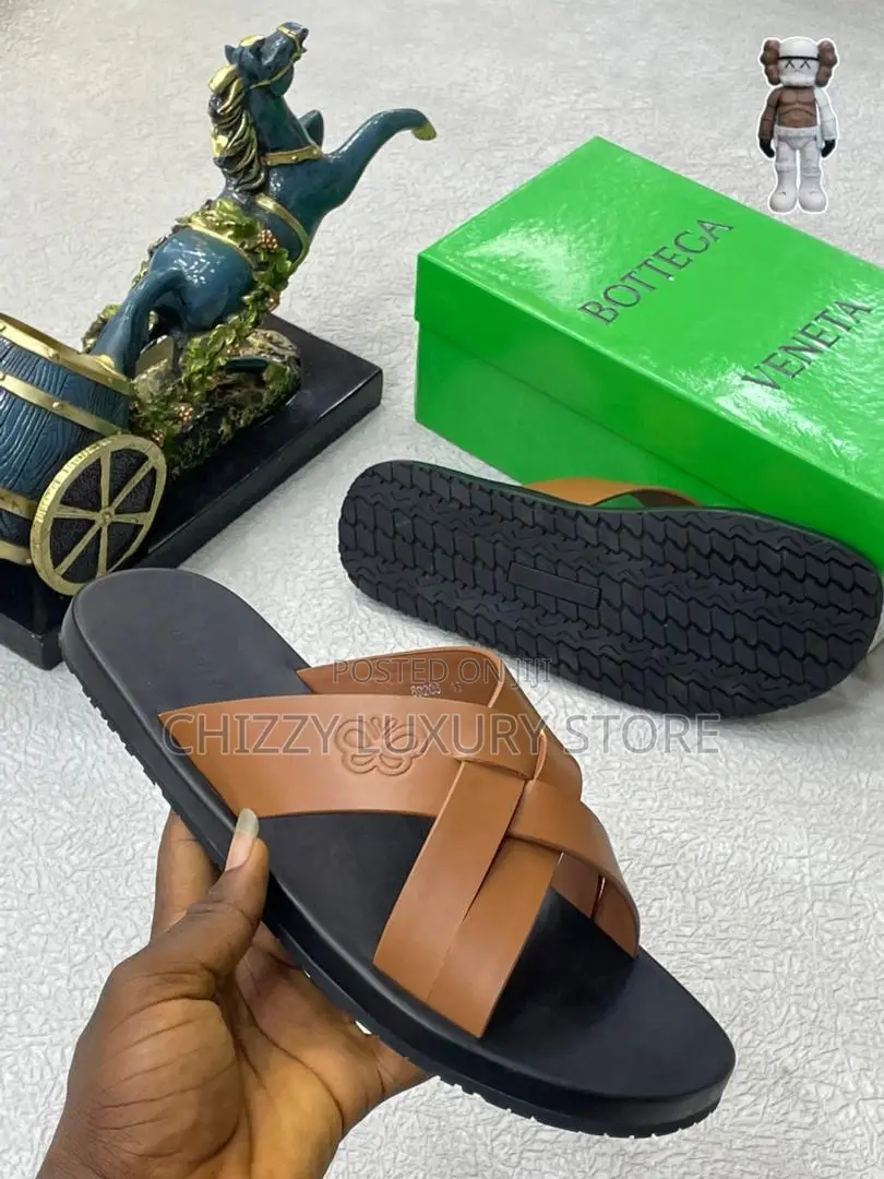 Bottega Veneta Quality Luxury Men Genuine Leather Pams