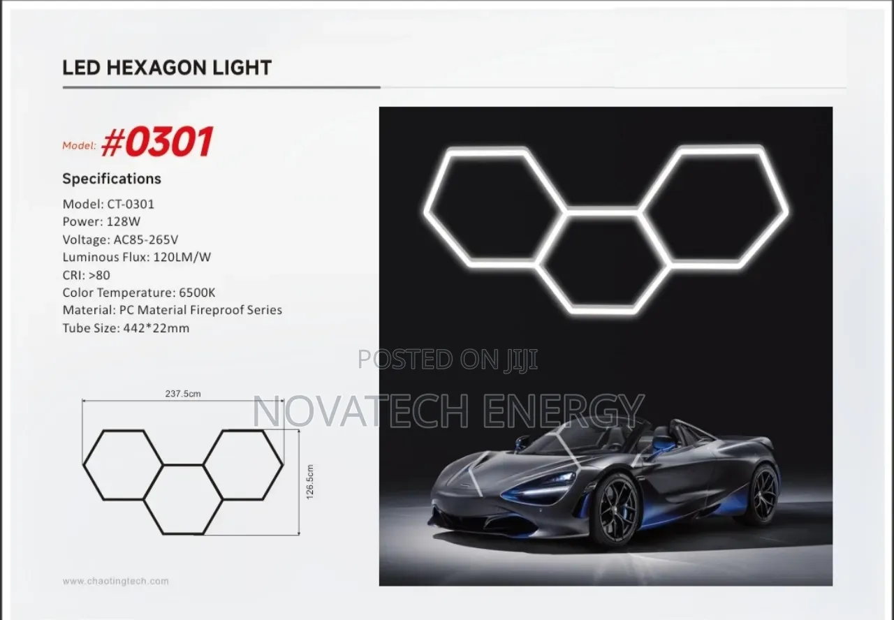 3 Set Led Hexagon Light for Homes, Workplace, Garage Luxury Spaces
