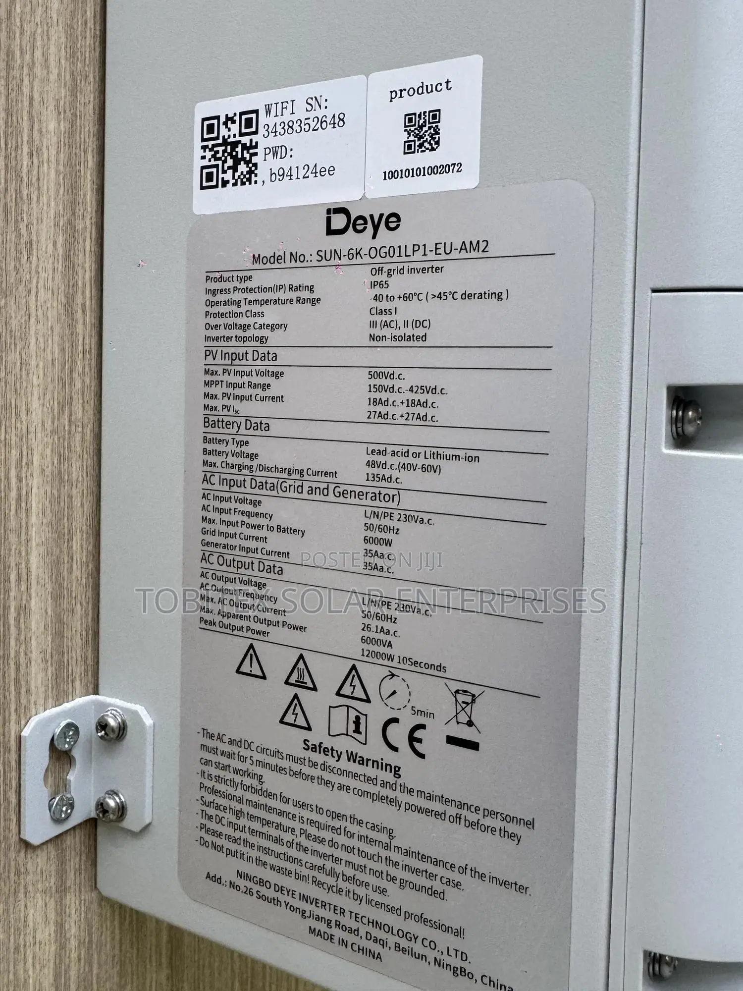 Deye 6kva Off Grid Hybrid Inverter