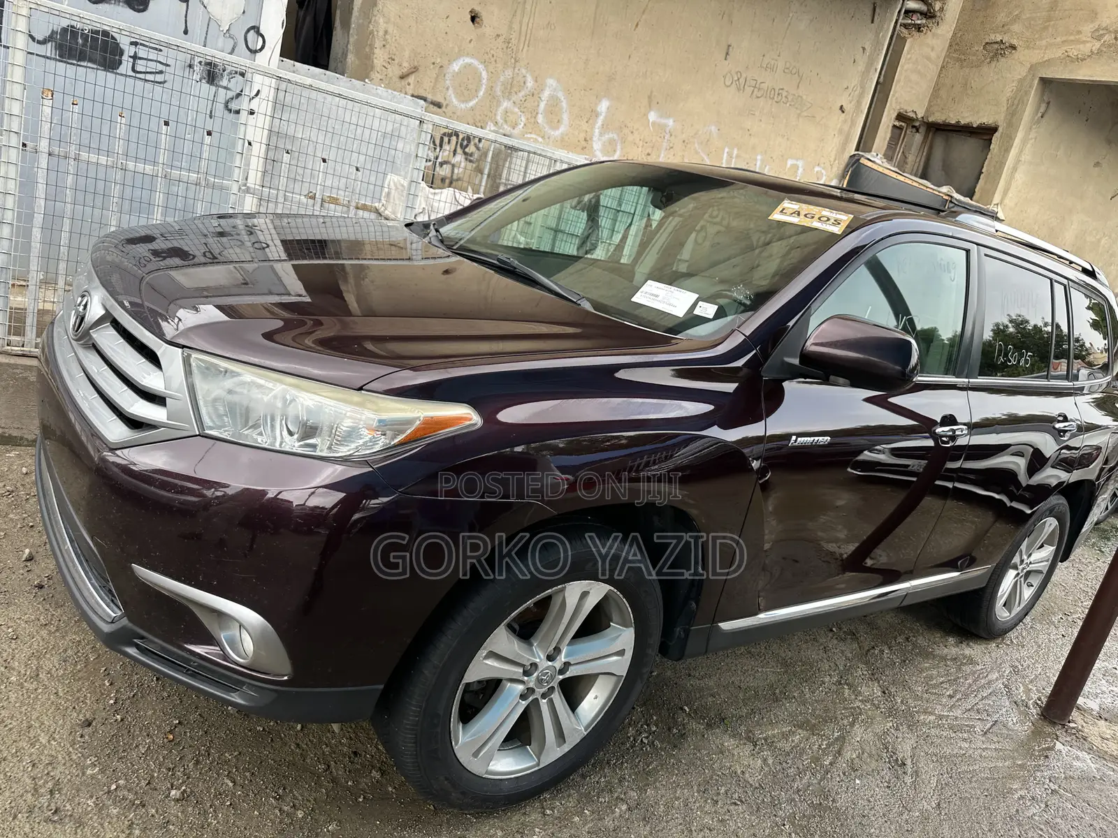 Toyota Highlander Limited 2012 Maroon