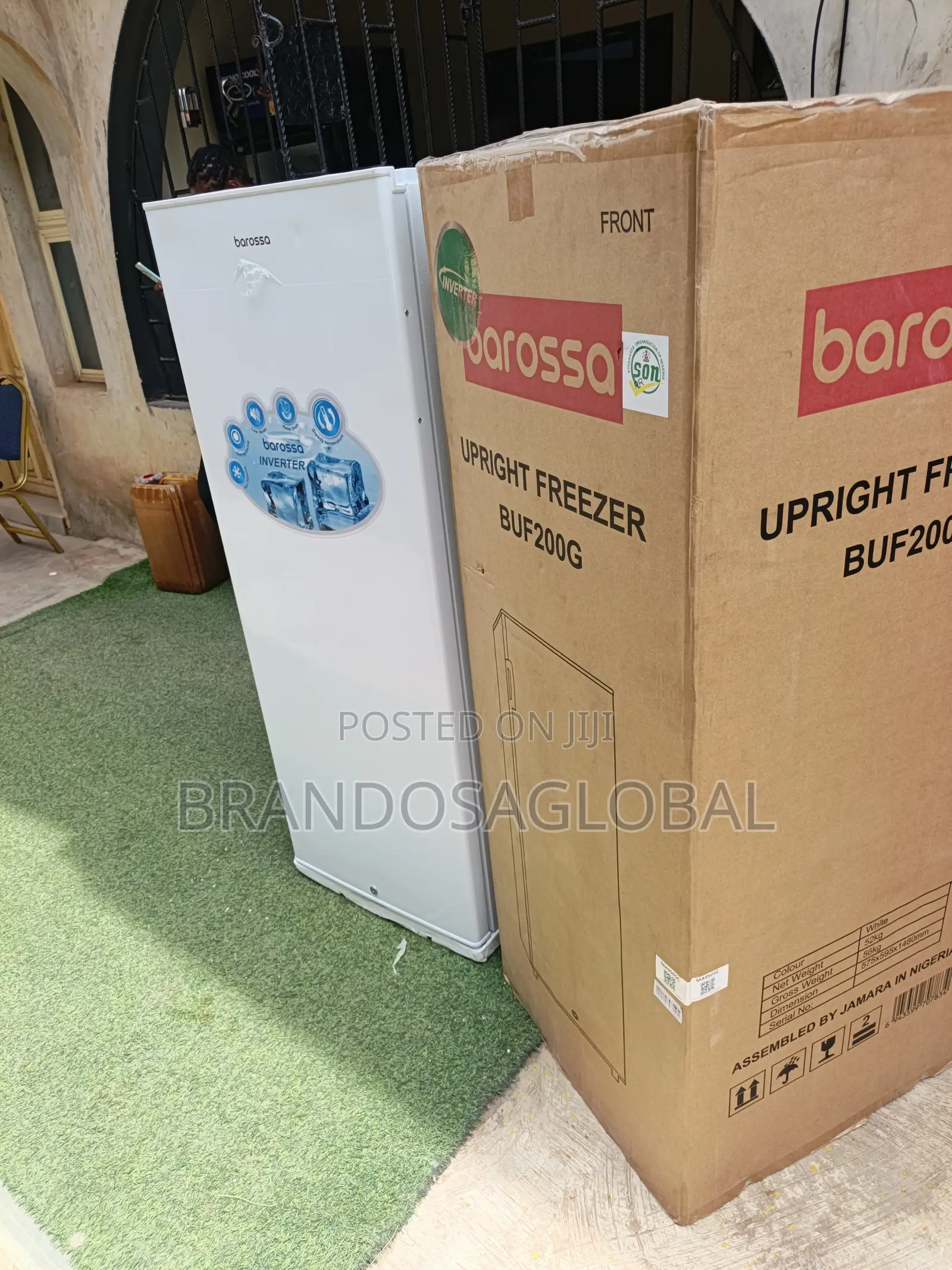 Barossa 200l Upright Freezer[Buf200g]Frozen Food Storage Appliance