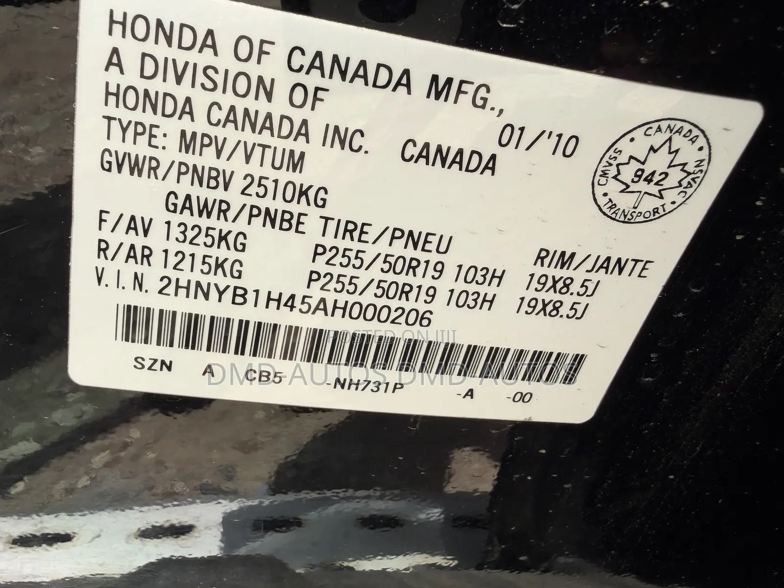 Acura ZDX Base AWD 2011 Black