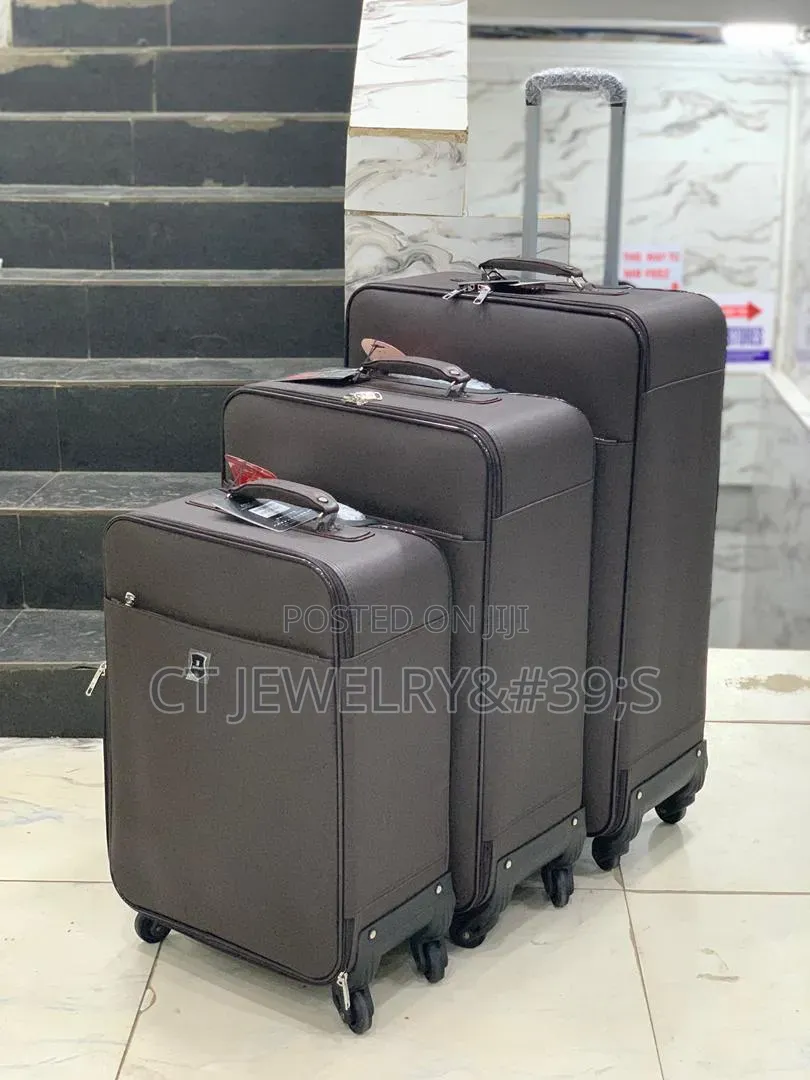 3in1 Durable Travel Luggage Set 360° Wheels, Telescopic Handle, Black
